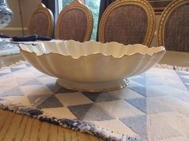 Lenox Centerpiece Bowl Symphony Oval 11&quot;L Gold Rimmed Short Footed USA - $314.97 MXN