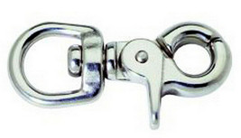 rOund SWIVEL Eye spring TRIGGER bolt SNAP Silver Zinc clasp 3/4&quot; x 2.5 P... - $21.11