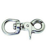 rOund SWIVEL Eye spring TRIGGER bolt SNAP Silver Zinc clasp 3/4&quot; x 2.5 P... - $21.11