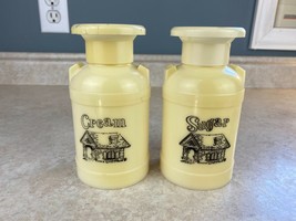 Milk Cans With Lids Sugar And Creamer Vintage Plastiques Inc. Sapulpa OK   - $9.89