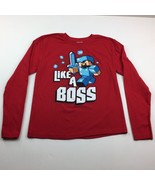 Youth Like A Boss Mine Craft Red Boys Girls Long Sleeved T-shirt Size Me... - £19.61 GBP