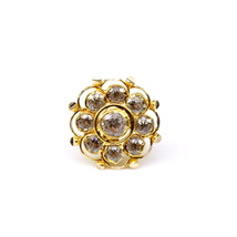 Mignon Véritable Or Nez Clou 14K Blanc Zircone Indien Tendance Bague Push Broche - $60.84