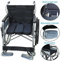 Folding Wheelchair Self Propelled Lightweight Transit Armrest Footrest B... - €116,04 EUR