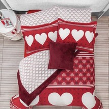 Scarlett Heart Blanket With Sherpa Softy Thick And Warm &amp; Sheet Set 9PCS Calking - £128.45 GBP