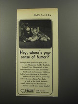 1956 Steiff Animal Toys Ad - Hey, where&#39;s your sense of humor? - £14.74 GBP