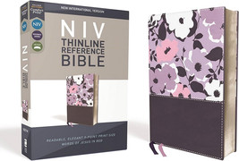NIV, Thinline Reference Bible, Leathersoft, Purple, Red Letter, Comfort Print Im - £34.88 GBP