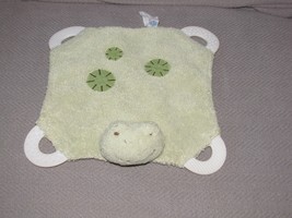 Pottery Barn Kids Green Frog Thumbie Teether Feet Circle Tummy Baby Lovey 9&quot; Toy - £23.62 GBP