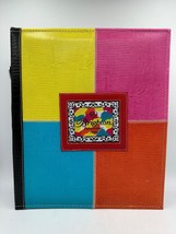 Vintage Brighton Collectibles 2000 Colorful Leather 3 Ring Notebook Cover - £15.42 GBP