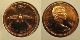 1867 1967 Canada One Cent Rock Dove Penny Proof Like - $1.86