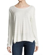 Women&#39;s Joie L/S Chalk/Silver &quot;Emmylou&quot; Metallic-Striped Sweater Sz Larg... - £23.88 GBP