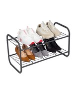 2-Tier Metal Shoe Rack, Free Standing Shoe Storage Organizer, Wire Grid ... - £38.45 GBP