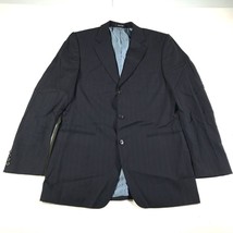 Hugo Boss Blazer Mens 40 L Blue Striped Wool Ermenegildo Zegna Three But... - $39.59