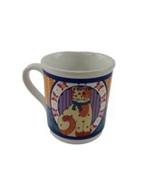 1986 Current Calico Cat Kitten Coffee Tea Mug Cup 7413-6 Flowers Japan - £7.85 GBP