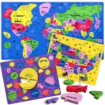QUOKKA Magnetic Toddler Puzzles Ages 3-5 - 3 Educational Travel Games Puzzles fo - £23.25 GBP+