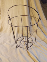Vintage Farmhouse Rustic  Metal Basket With Handle- Garden Or Patio Decor - $49.50