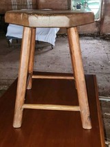 Antique Primitive Wood 4 Leg Stool Short Sitting Milking Farm Hand Made - £42.99 GBP