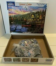 Sunset Cabin 550 Piece Jigsaw Puzzle White Mountain USA - $18.23