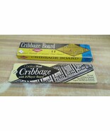  Lot of Two Cribbage Boards Vintage Wood Box Lowe Cardinal  - $27.25 CAD