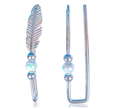 Feather stone sterling silver ear climbers - $14.85