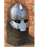 Casque viking Armure en acier de calibre 16 Casque nasal viking Costume... - £142.73 GBP