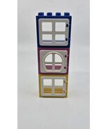(3) LEGO Duplo PINK Yellow Blue Windows 2x4 Square Frame Pane Door - $220.14 MXN