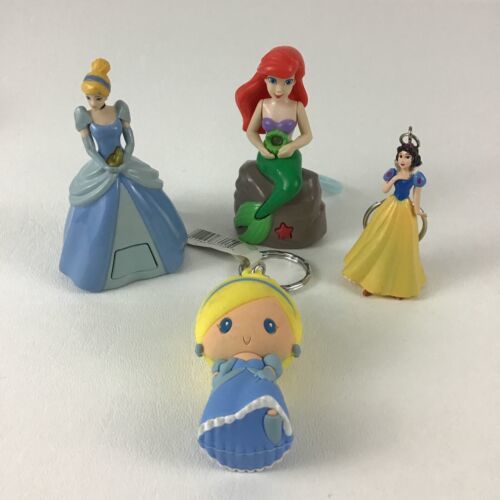Disney Princess Keychains Backpack Clip Ons 4pc Lot Ariel Cinderella Snow White - $12.82