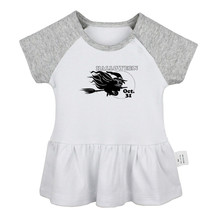 Cartoon October 31 Flying Witch Halloween Baby Girl Dresses Infant Clothes - £9.30 GBP