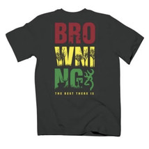 Youth NWT Browning Rasta Tee Buckmark Short Sleeve T-Shirt Black Size M ... - £8.68 GBP
