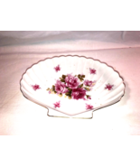 Shell Dresser Plate with Roses 7292 Andrea By Sadek Japan Porcelain - $33.12 CAD