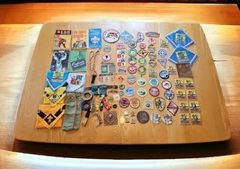 Vintage 1960s-70s Mixed Lot of 110 Boy Scout Patches Books Belts Pins Ha... - £145.25 GBP