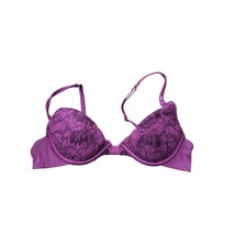 Victoria&#39;s Secret Very Sexy Push Up Bra 34A Womens Purple Underwired Lace Overla - £18.76 GBP