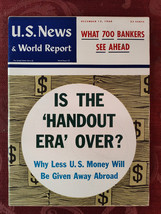 U S NEWS World Report Magazine December 12 1960 International Aid Money - £11.33 GBP