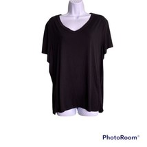 TANGERINE Size XXL Black V-Neck T-Shirt Ribbed Sides - £6.81 GBP