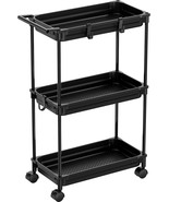 Black Standard 3-Tier Slim Rolling Storage Cart From Simplehouseware. - $39.98