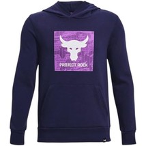 Under Armour Boys Project Rock Rival Fleece Hoodie 1373628-410 Size XS X... - £39.14 GBP