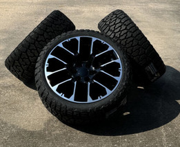 Black Machine Honeycomb 22&quot; Wheels Blackhawk R/T Tires GMC Sierra Yukon ... - £1,492.79 GBP