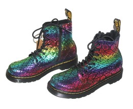 Rare Dr. Martens Rainbow Croc Shimmery Metallic Leather Pascal Boots Wm&#39;... - $85.99