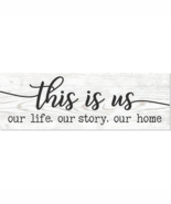 Rustic MDF Sign THIS IS US Life Family Welcome Farmhouse Decor PRINT p - $167.57 MXN