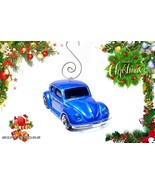 RARE CHRISTMAS ORNAMENT BLUE VW BEETLE OLD BUG VOLKSWAGEN CUSTOM LIMITED... - £27.42 GBP