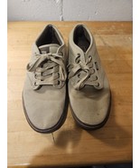 Vans Shoes Men Size 10.5 Tan Off The Wall Canvas Leather Lace Up - £18.67 GBP