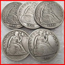 Rare Antique United States Full Set 1846-1860 5pcs Liberty Coin. Explore Now! - £27.52 GBP