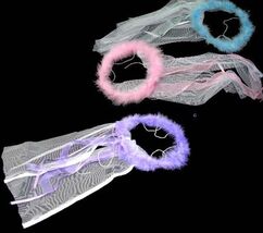 6 GIRLS BEADED HALO  feathered beaded strand halos 714 princess dressup ... - $17.75