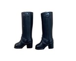 Barbie Doll Black Boots Hard Plastic Chunky Heels - £7.70 GBP