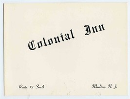 Colonial Inn Menu Route 73 South Marlton New Jersey 1964 - $74.20