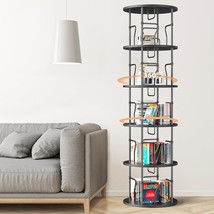 5 Tier Rotating Bookshelf Tower, Spinning Bookshelf, 360° Display, Small... - $2,364.58 MXN