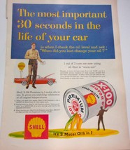 Shell X-100 Premium Motor Oil Magazine Print Ad 1959 - £7.02 GBP
