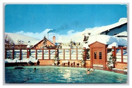 Challenger Inn Heated Pool in Winter Sun Valley Idaho ID UNP Chrome Postcard P28 - £3.05 GBP
