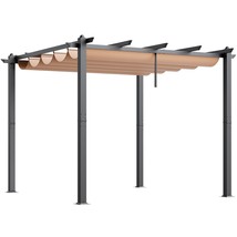 VEVOR 10&#39;x10&#39; Outdoor Retractable Pergola with Sun Shade Canopy Aluminum... - $434.14