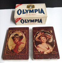 Olympia Brewing Co Beer Playing Cards w/ Victorian Women (2 Decks &amp; Orig... - £31.45 GBP