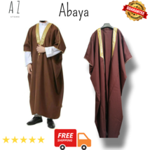 Men Saudi Abaya Muslim Thobe Jubba Islamic Arabic Robe Loose عباية رجالي - £37.96 GBP